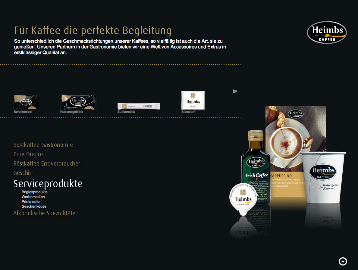 Screenshot einer Unterseite vom Braunschweiger Kaffeespezialisten Heimbs