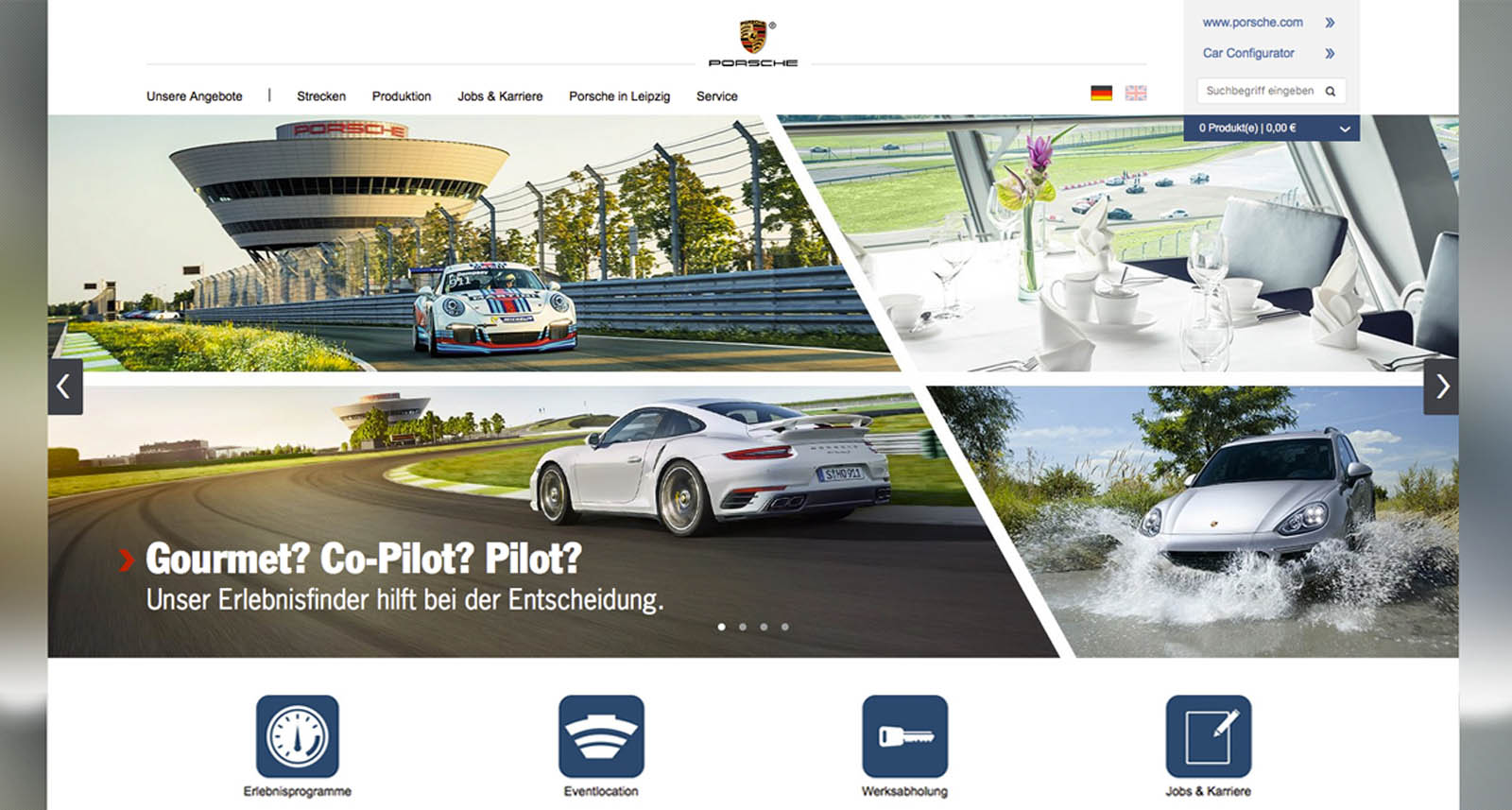 Screenshot der relaunchten Porsche Leipzig Homepage