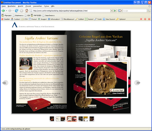 Screenshot 4 „Blätterbarer Katalog“ Archiv Verlag