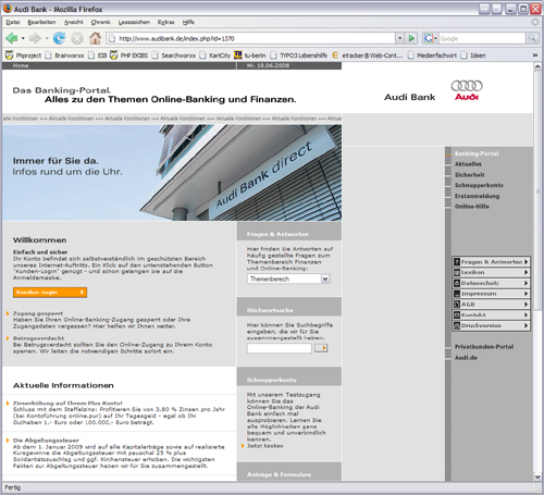 Screenshot 1 Audibank Banking-Portal
