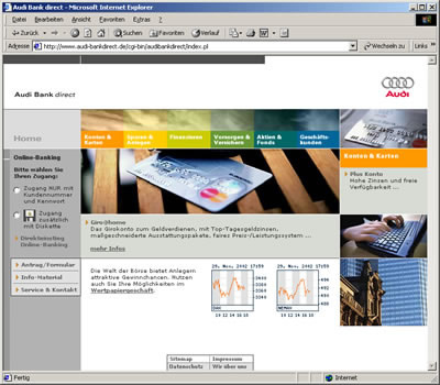 Screenshot Audibank Internetauftritt