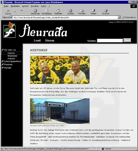 Screenshot 3 Internetauftritt Fleurada GmbH