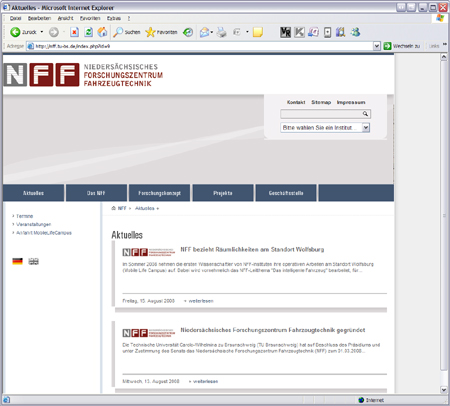 Screenshot 1 NFF Website