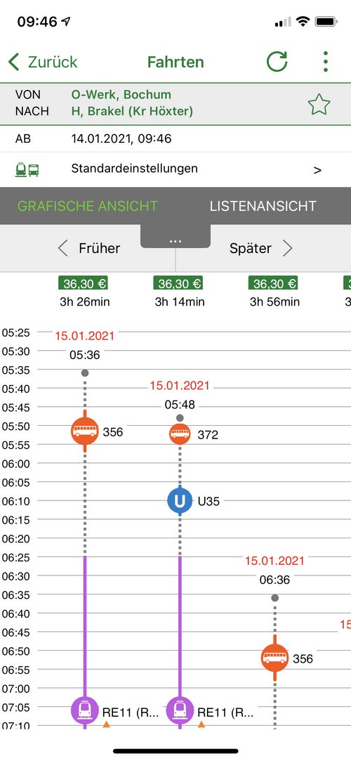 Screenshot der Smartphone-APP