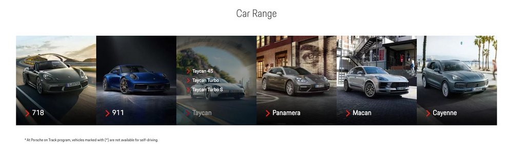 Screenshot der Car Range im Porsche Experience Center