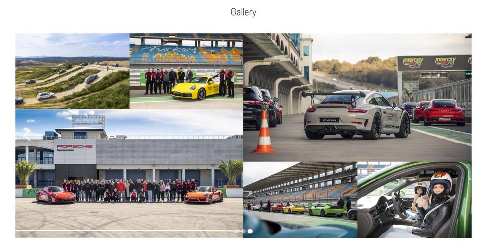 Screenshot der Galerie im Porsche Experience Center