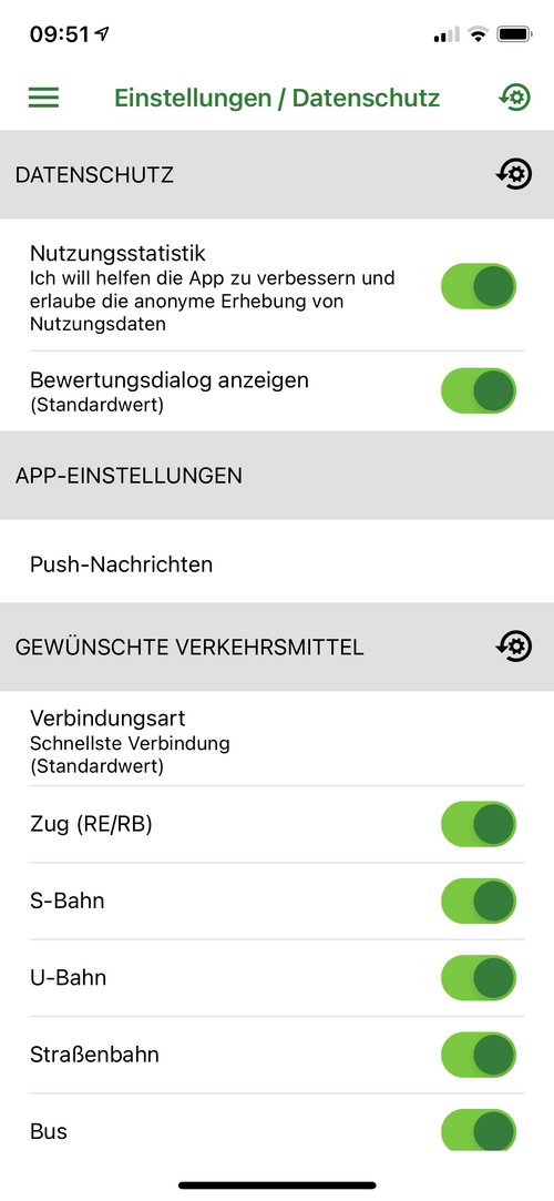 Screenshot der Smartphone-APP